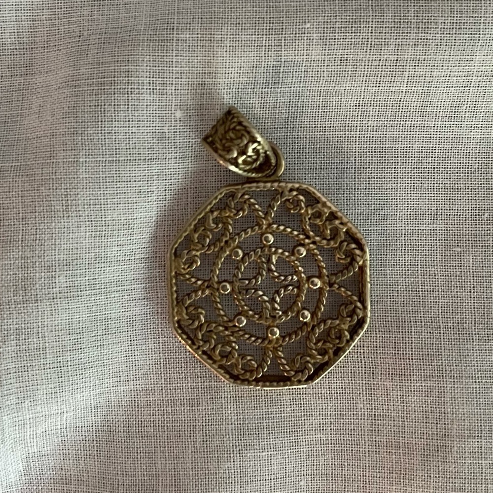 $ firm Gold Plated Filigree Pendant